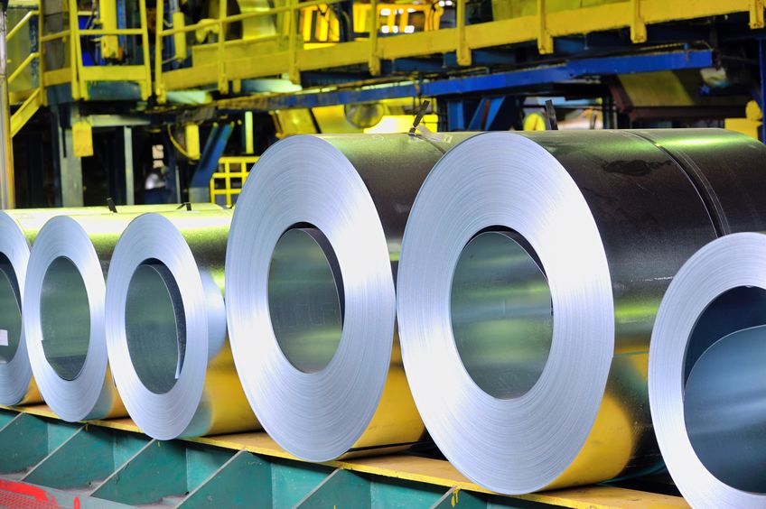 19986205 – rolls of steel sheet in a plant